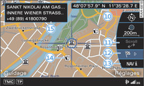 Carte avec réticule activé